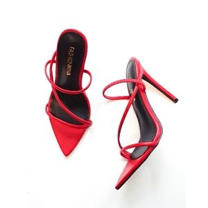 Fashion Nova Red Strappy Heels